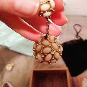 -Gold Beaded Drop Earrings